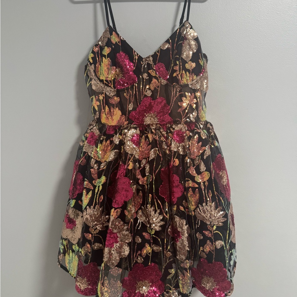 Fashion Nova Embellished Mini Dress - sequins